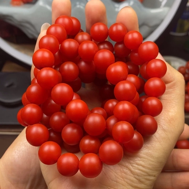 未镶嵌手串玛瑙/玉髓12咪108颗哑光