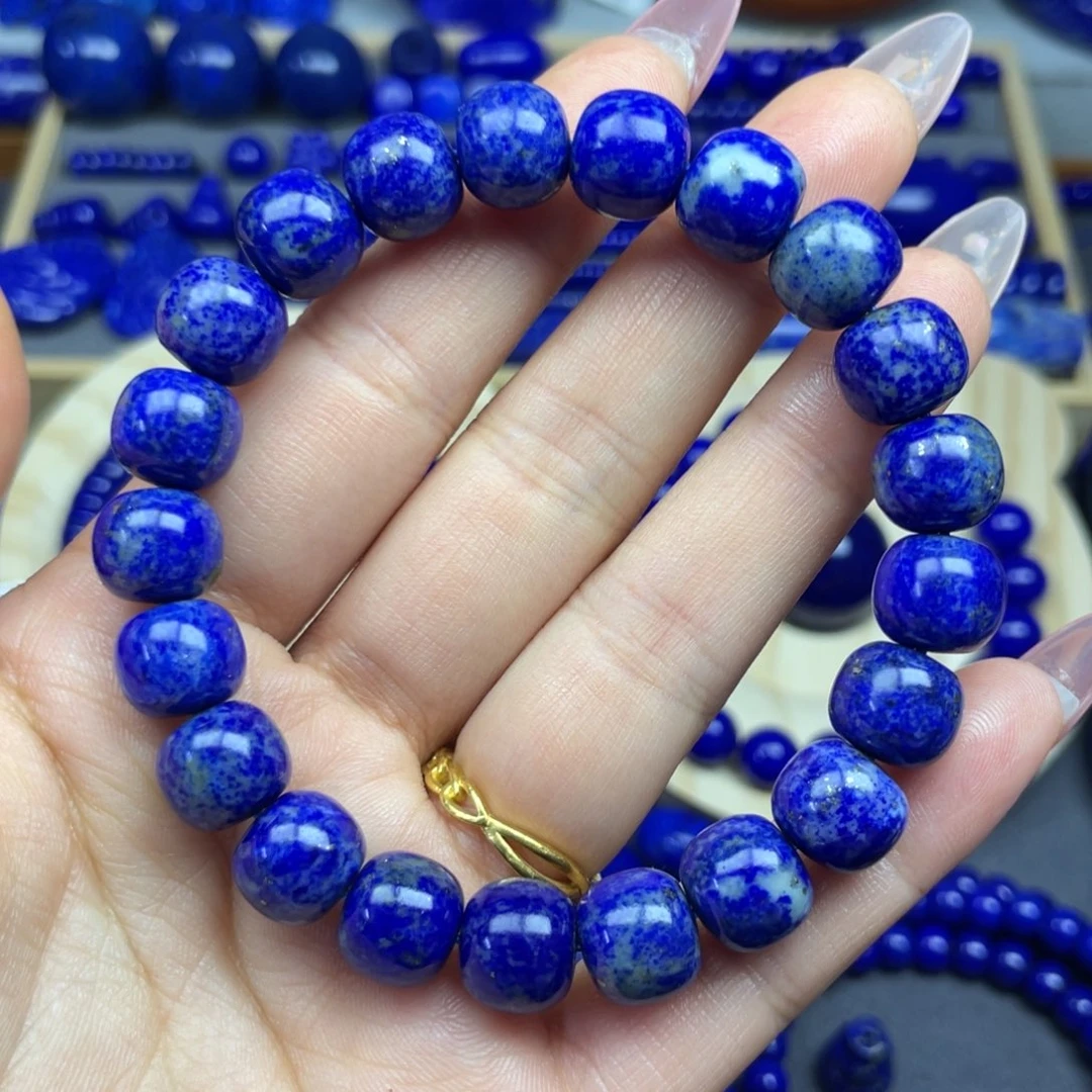 青金石未镶嵌老型手串10+