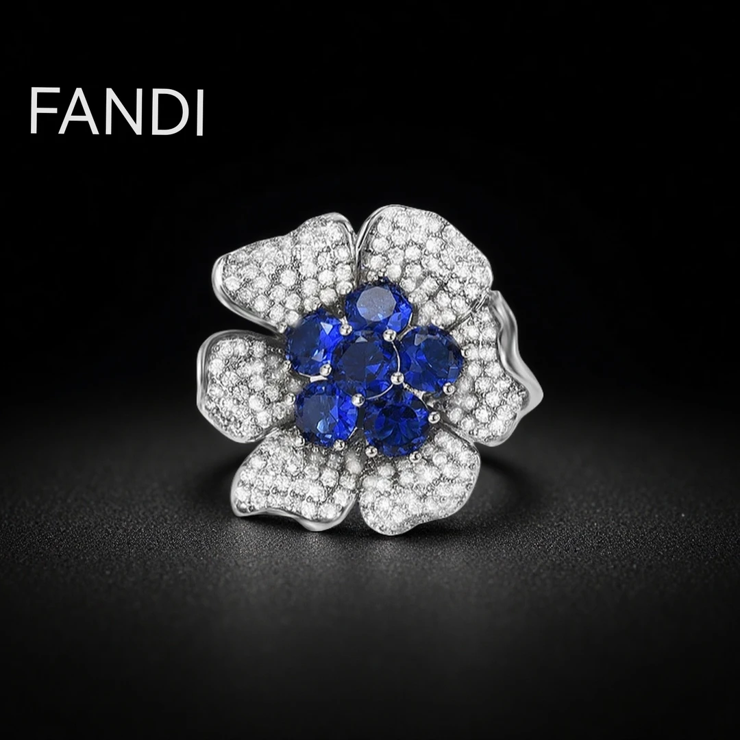 铜合金锆石胸针 奢华高档牡丹花磁吸扣轻奢百搭精致饰品时尚复古