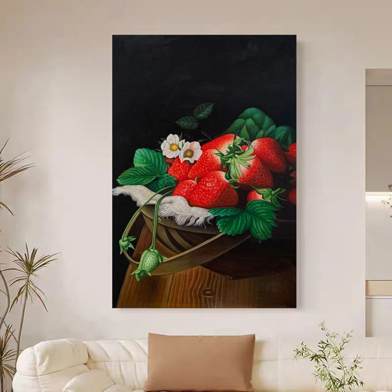 定金《莓香盈筐》60*90含内框，刘春建手绘油画装饰画客厅背景墙挂画