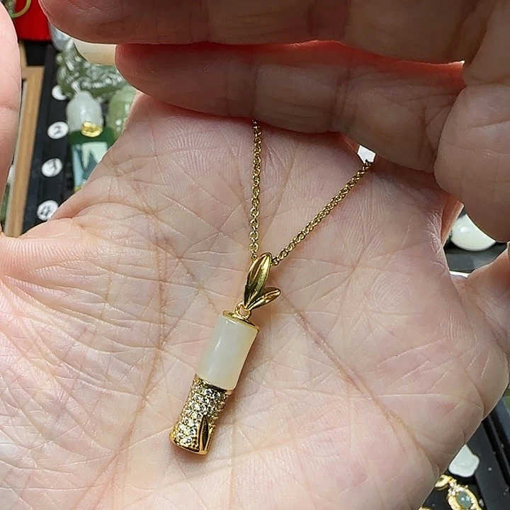 颈饰银S925镶嵌和田玉