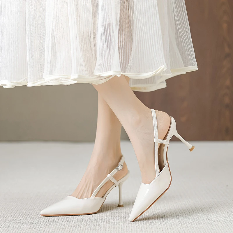尖细跟裸色高跟鞋女性感百搭职业单鞋一字带凉鞋气质时尚浅口