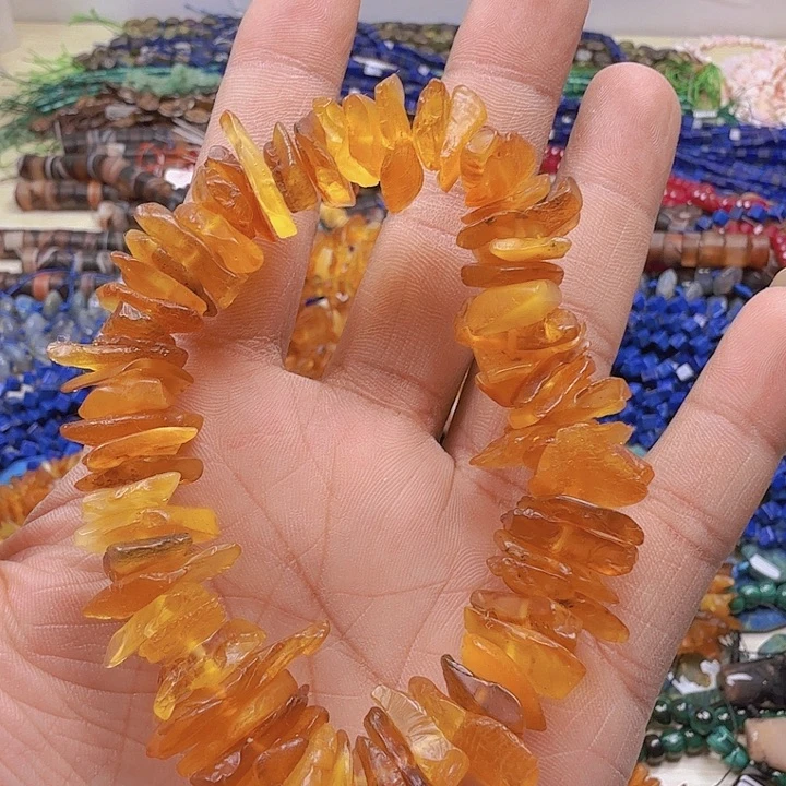 水晶珠宝半成品未镶嵌琥迫随形手链一条