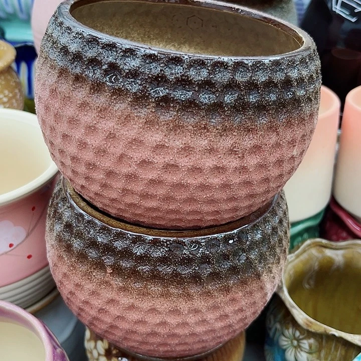 多肉绿植陶瓷花盆9.9包邮，有孔