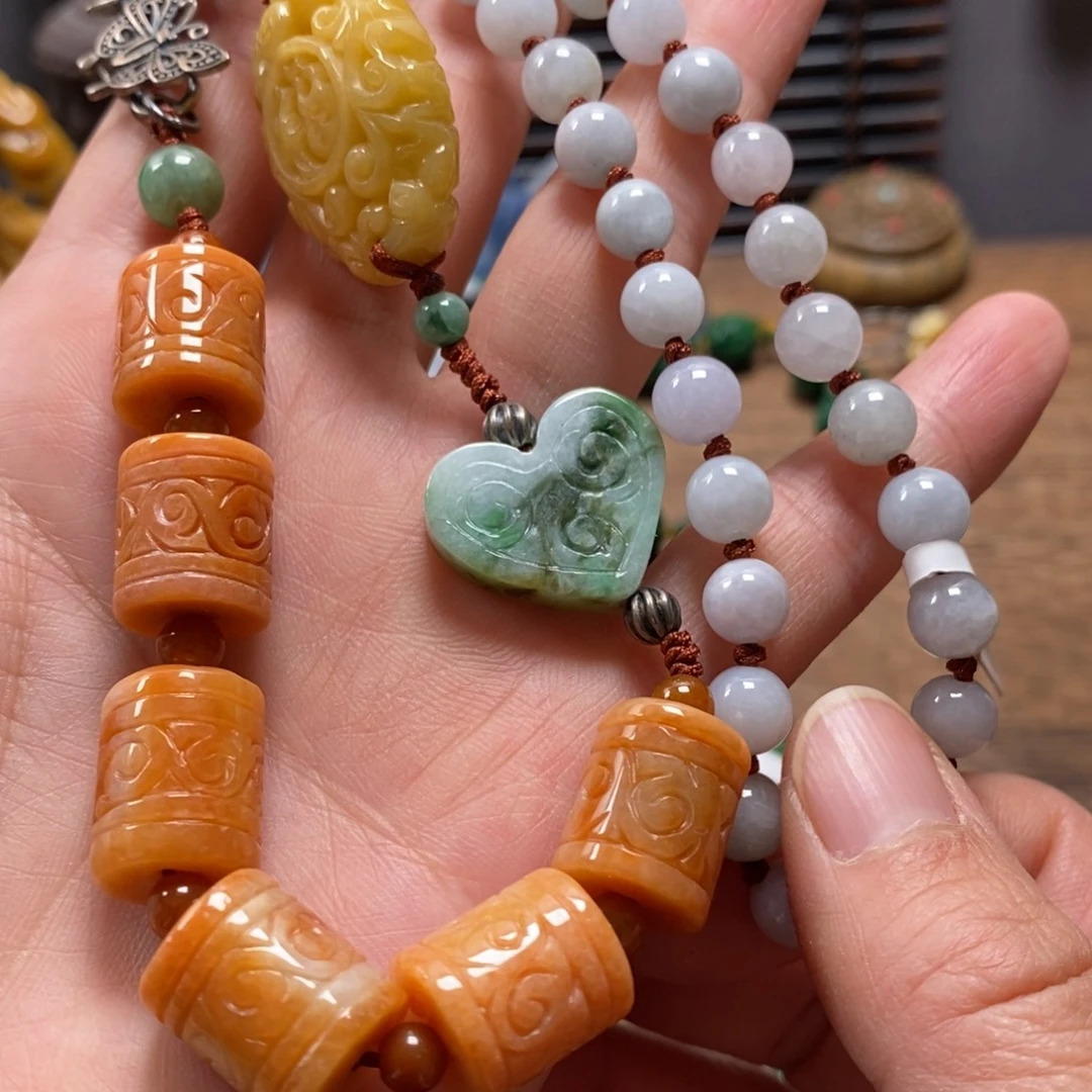 翡翠未镶嵌颈饰复古国风