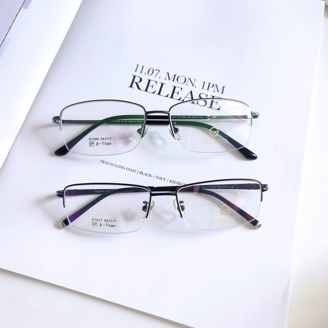 经典款商务镜架 纯钛  超轻 脚丝深圳ip电镀