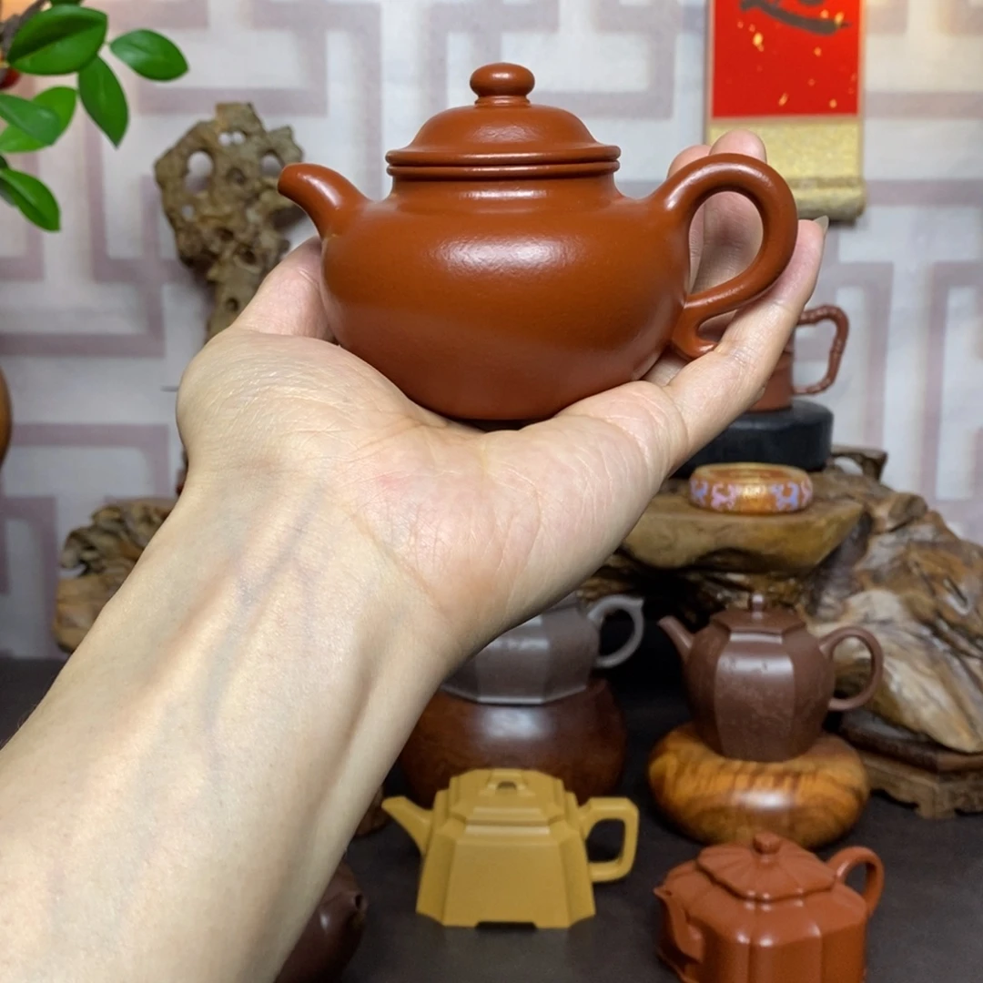 紫砂茶壶紫砂茶具朱泥莲子