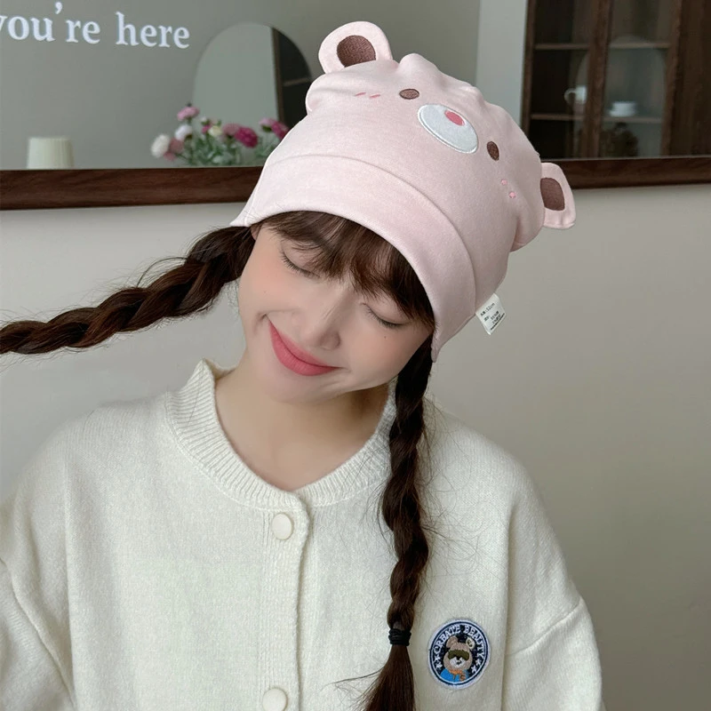 月子帽春秋夏可爱双层棉产妇帽厚款坐月子保暖防风帽子孕妇帽产后