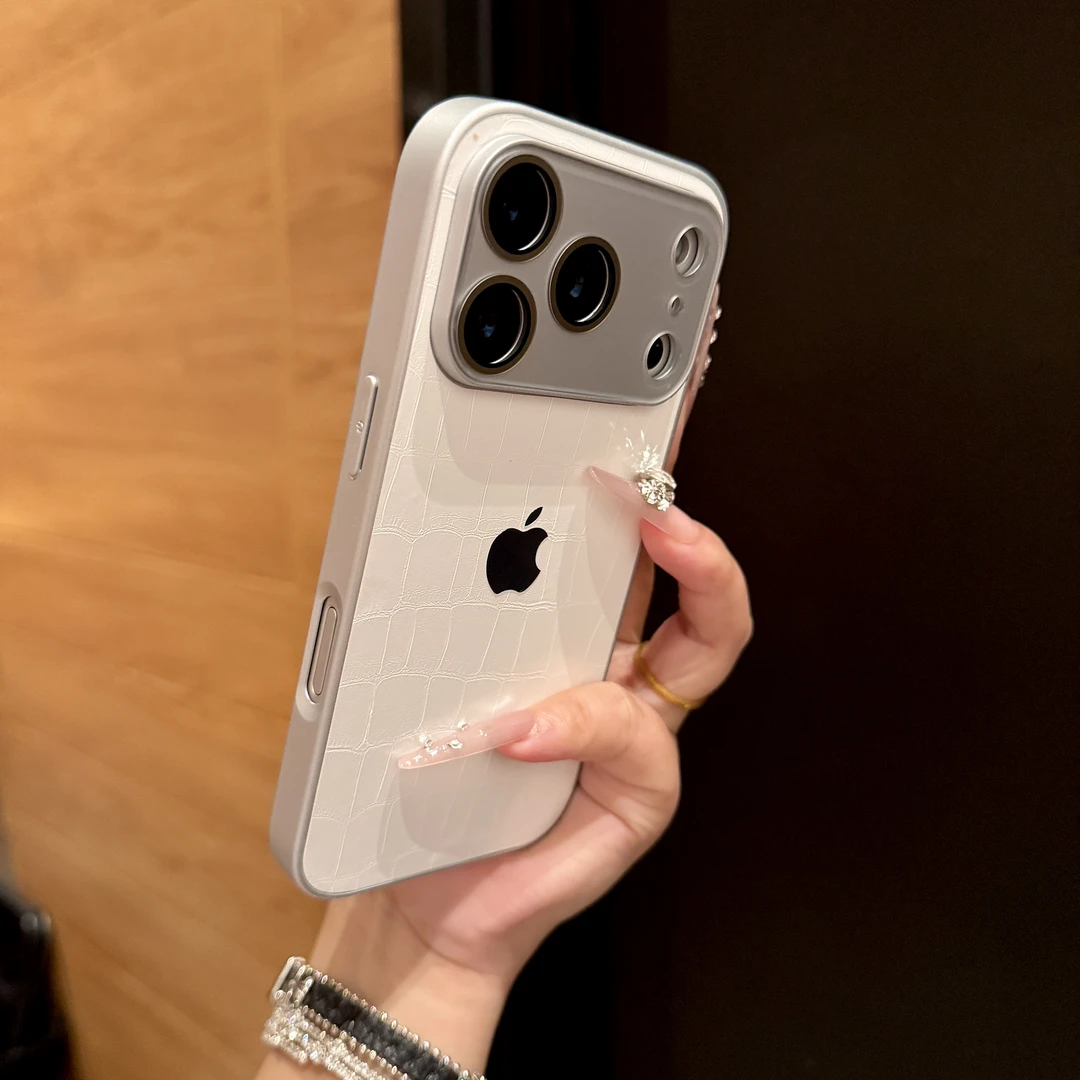 高级感鳄鱼皮适用苹果17promax保护套iPhone16新款15镜头膜14防摔