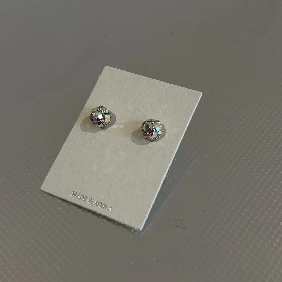 铜合金耳饰 设计款炫彩半珠耳钉R722