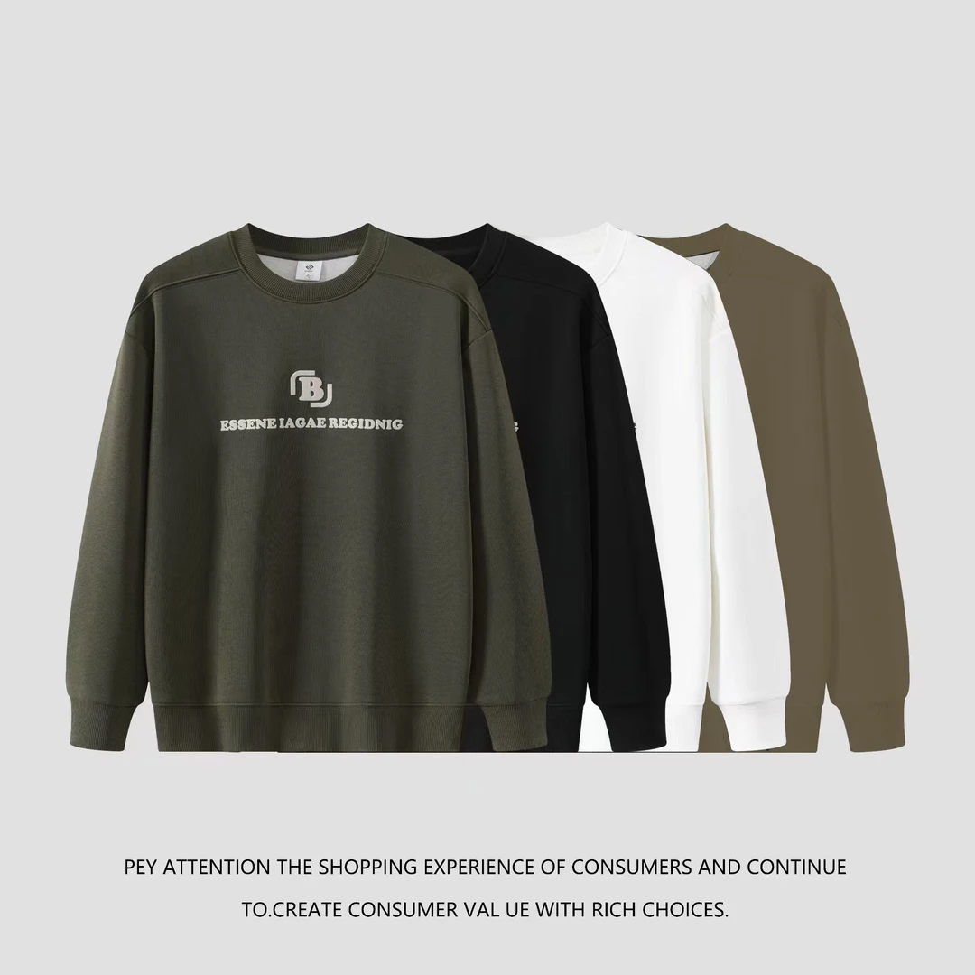 Daviarud/代卫秋冬卫衣圆领长袖情侣ins休闲加绒时尚美式卫衣T006