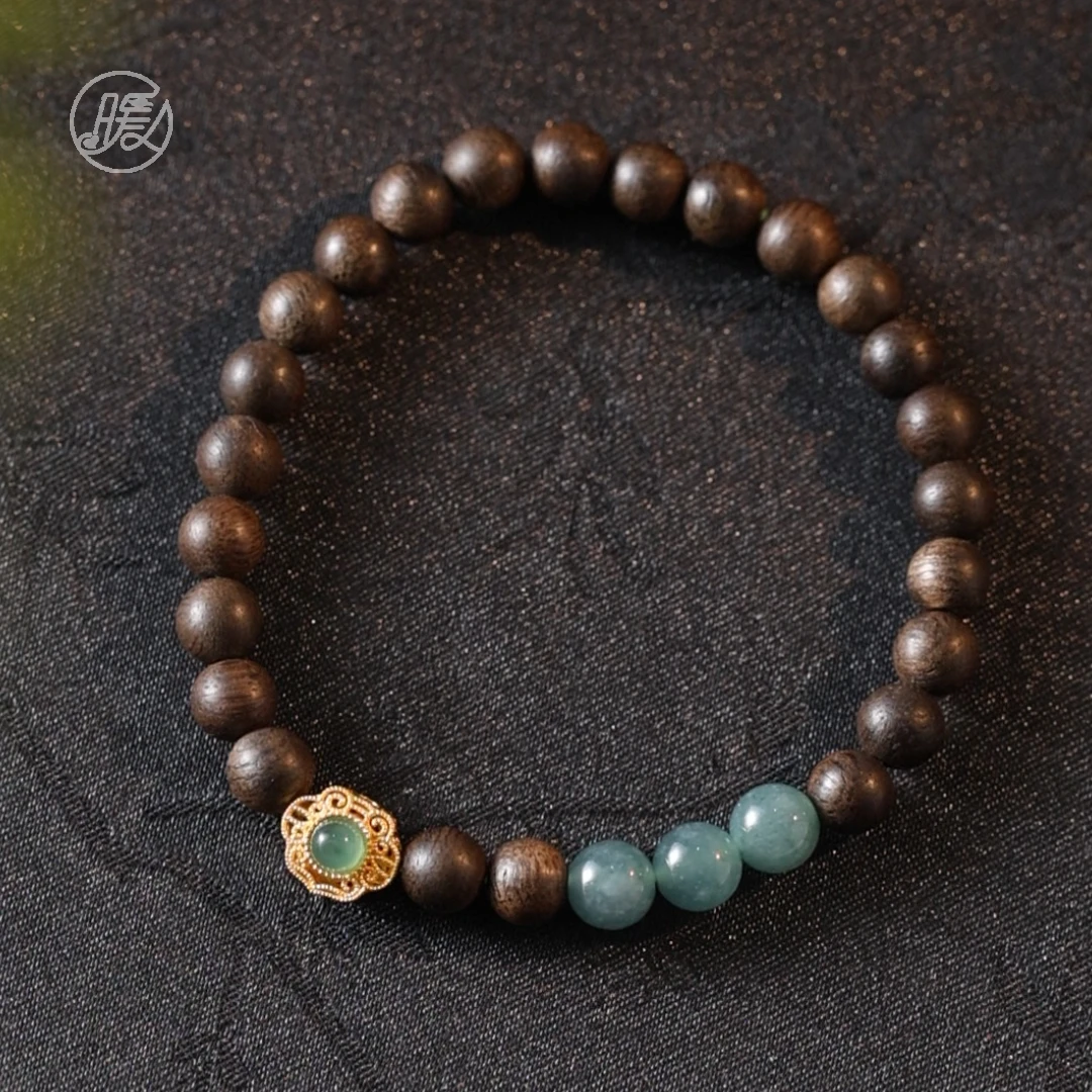 单圈翡翠手串6mm搭配平安锁配件香香手链M185多样性发一