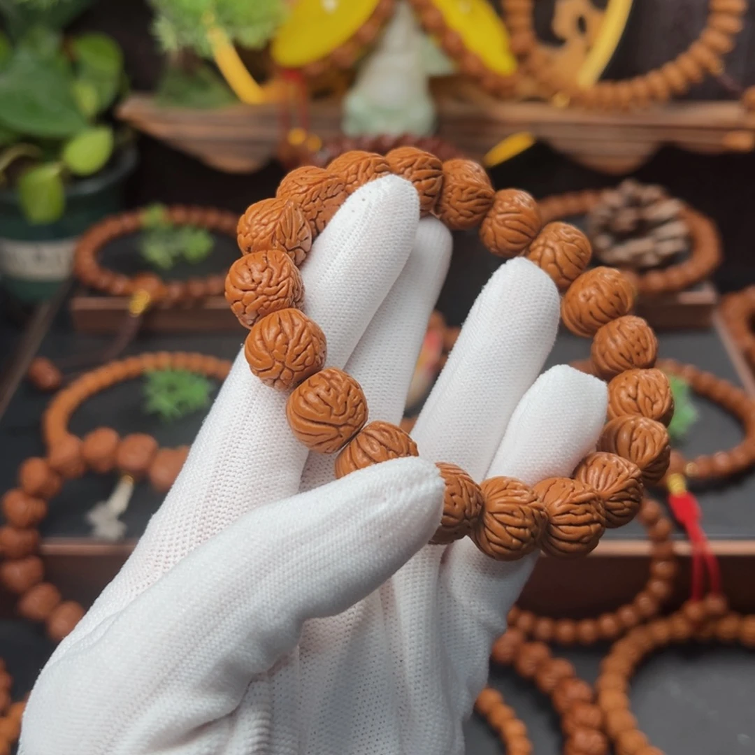 吊坠桃核义*凡15罗汉纹手串