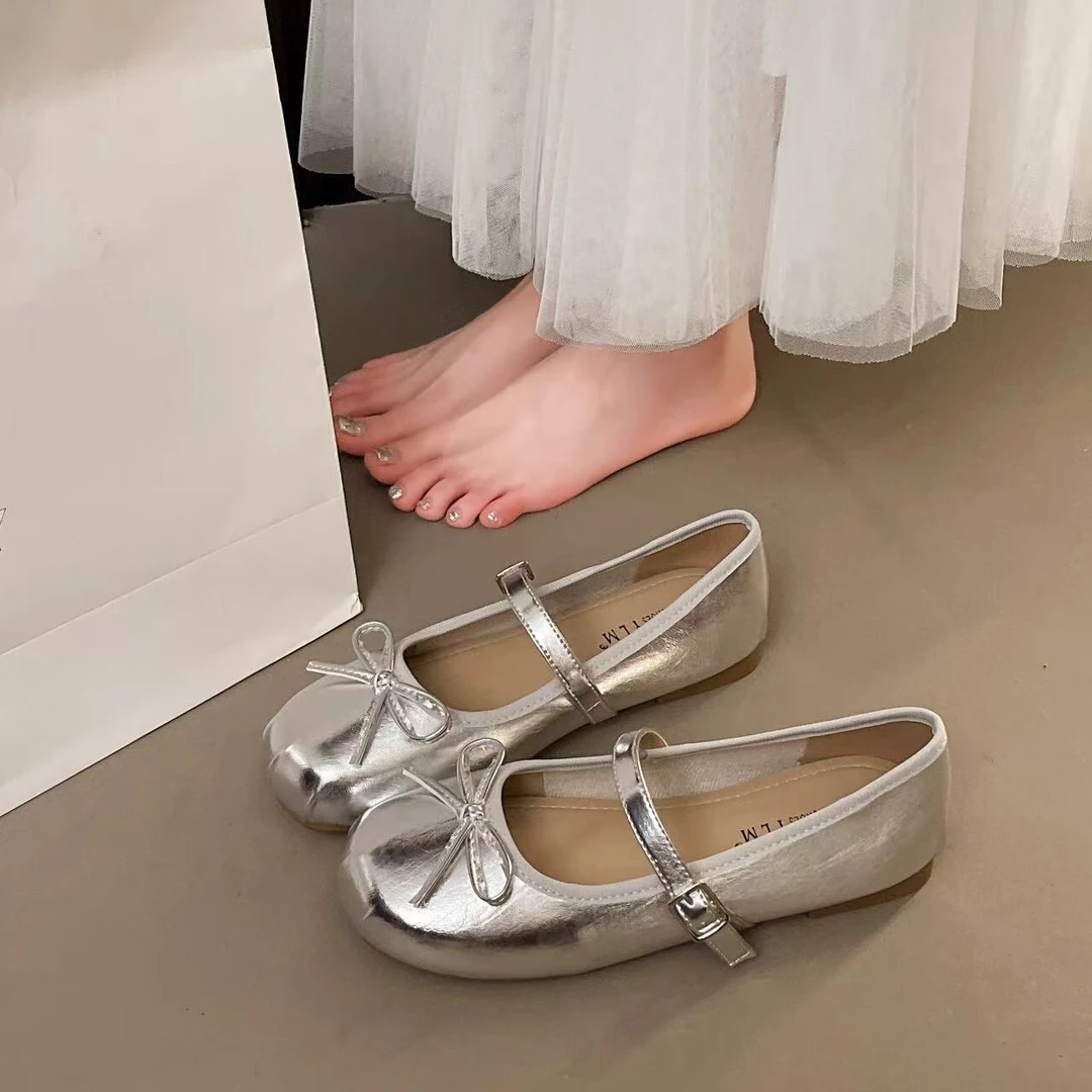 【内增高款】薄款夏季蝴蝶结皮鞋春秋春季浅口温柔