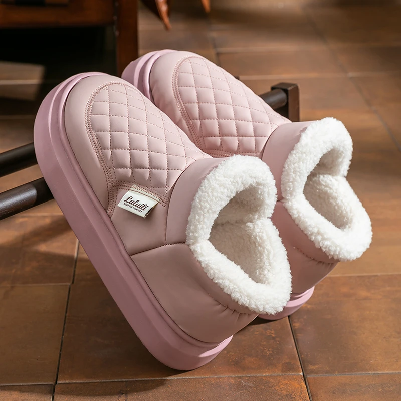 足康乐女士冬季外穿棉拖鞋2025新款室内居家加绒保暖防滑防水棉鞋