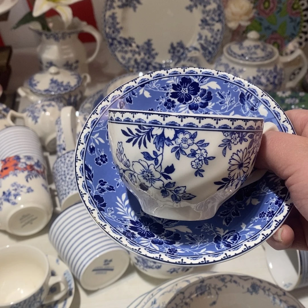 全新青花咖啡杯套装