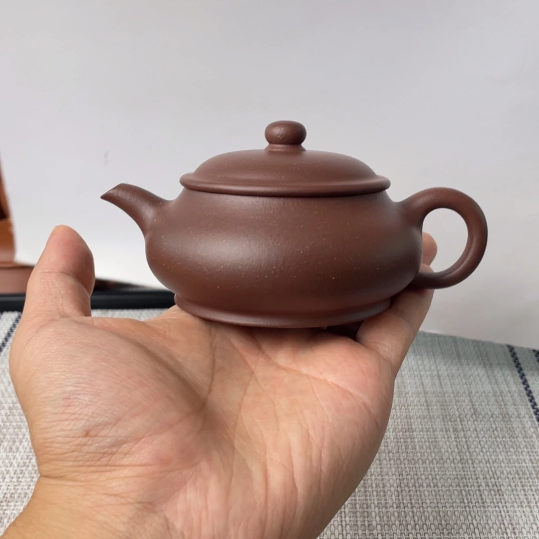 茶壶紫砂半手工台西紫泥明炉壶160cc
