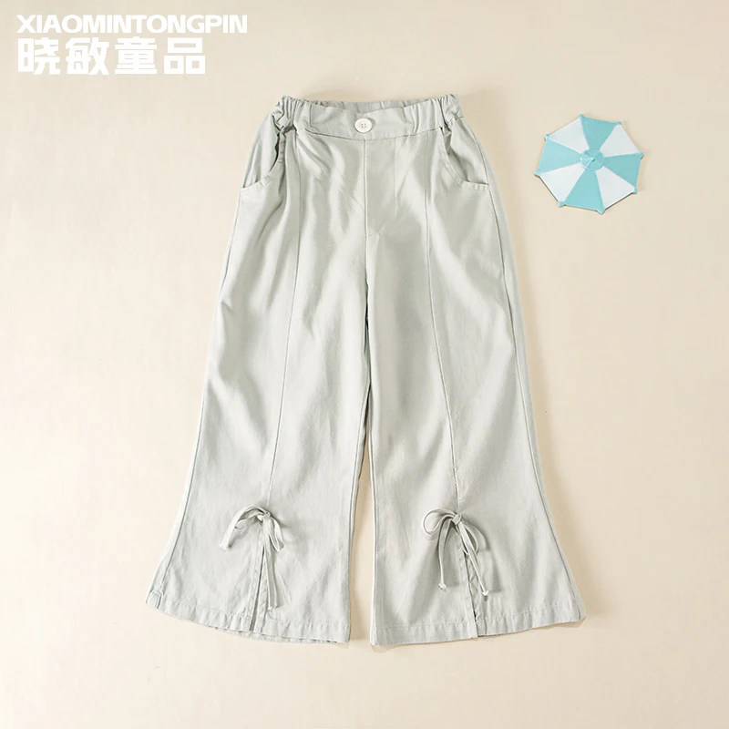 蝴蝶结开叉休闲裤3C3197