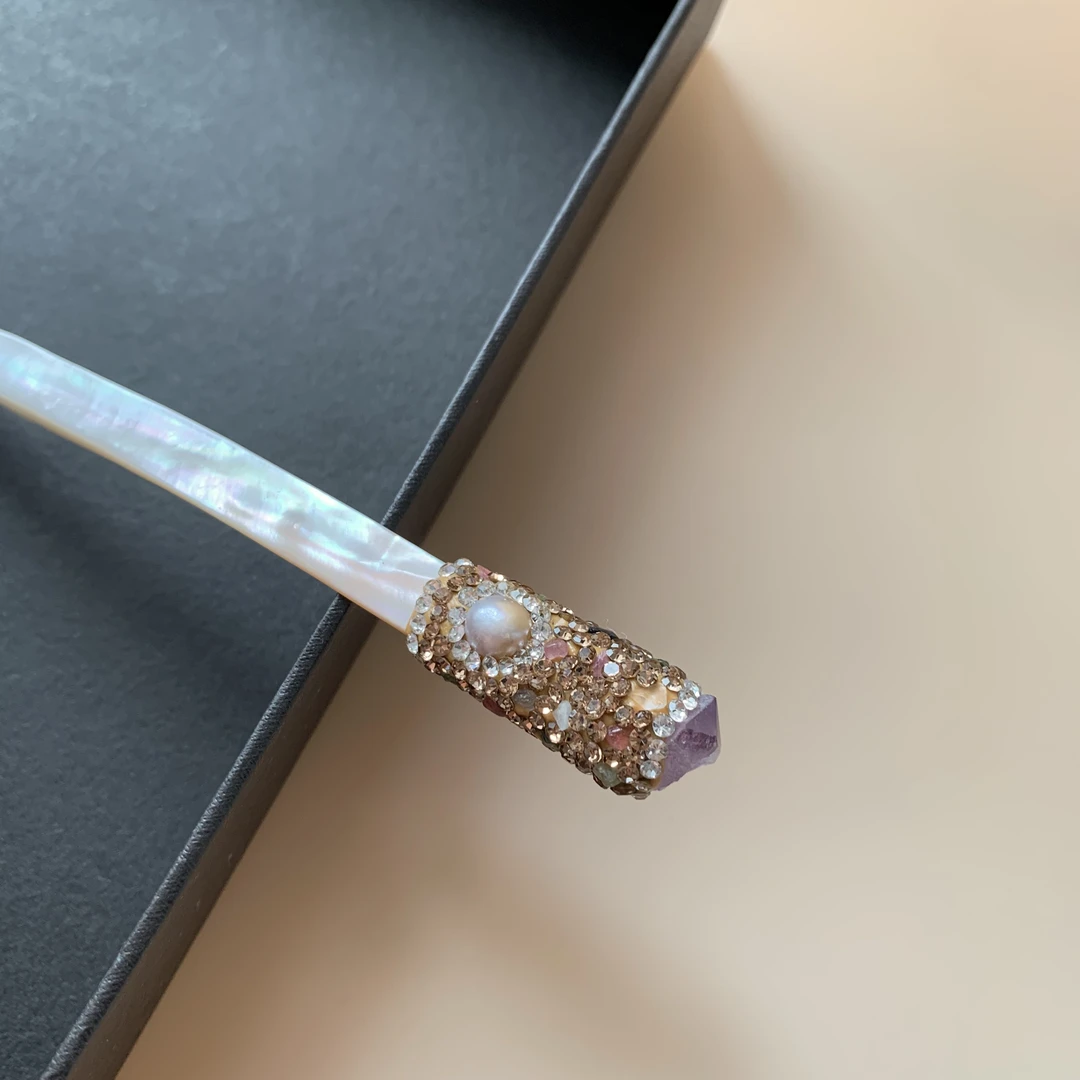 『 天然材质高端局 』贝壳簪身  复古小众头饰发饰盘发挽发发簪