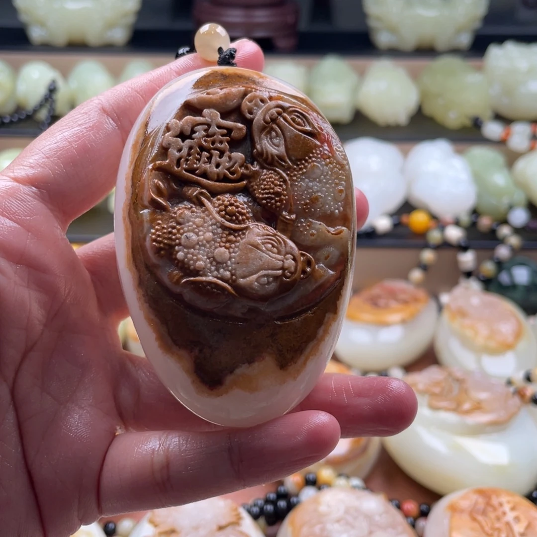 老***五石材古青石手把件