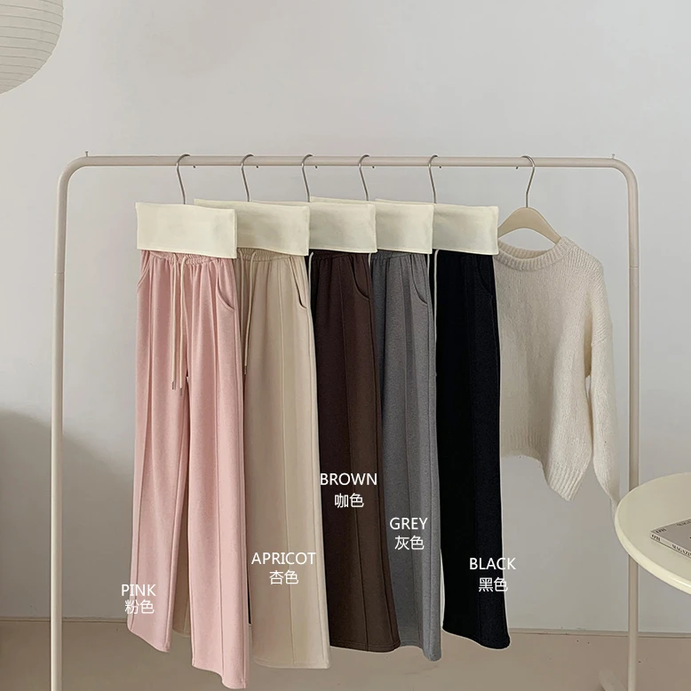 baby绒. 羊毛糯米阔腿裤K1043