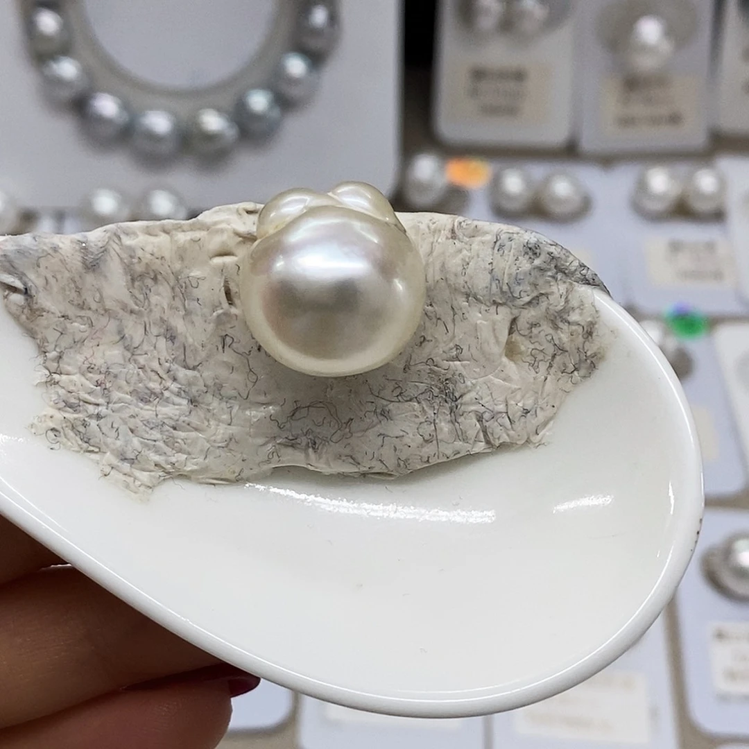 未镶嵌澳白巴洛克15➕小熊头海水珍珠