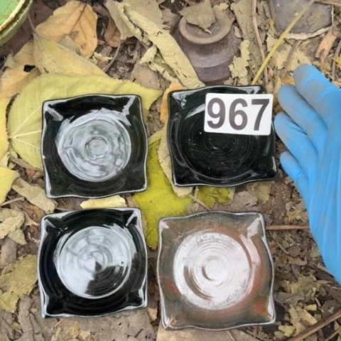 泥塑碟子4只发货陶瓷