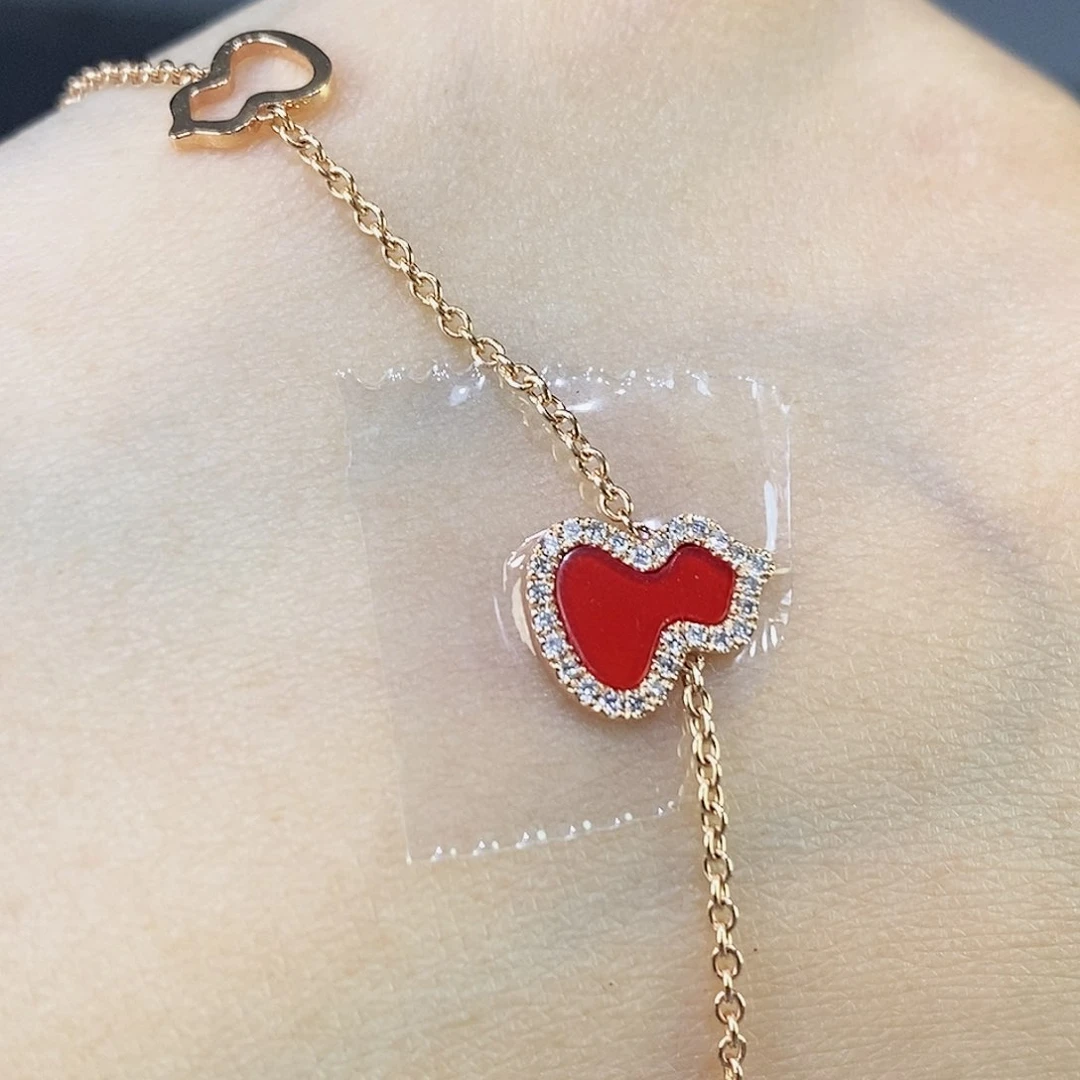 玛瑙/玉髓手链18K金镶嵌葫芦k枚