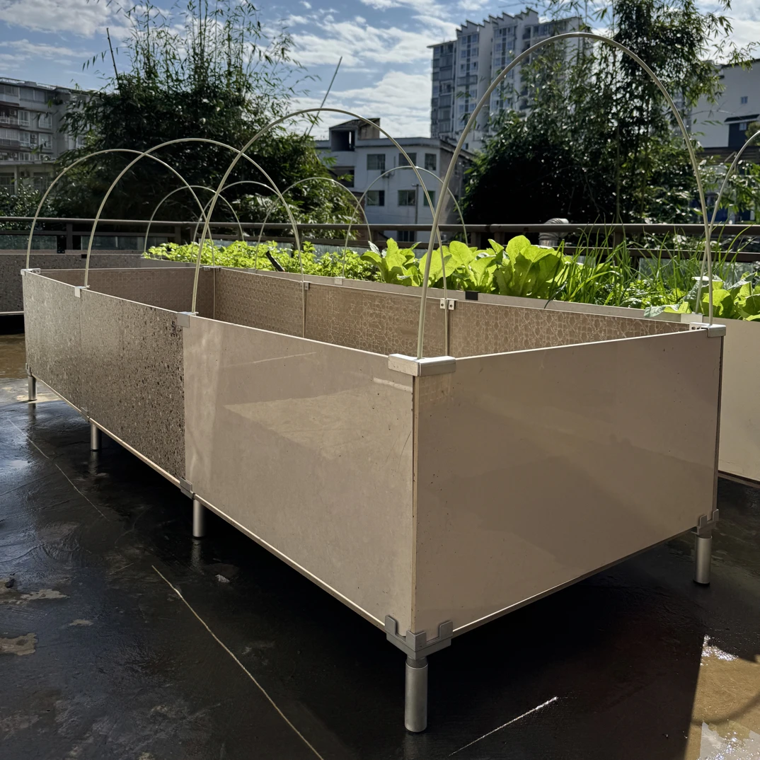 升级款带脚带孔转角底座(不含瓷砖)阳台瓷砖菜池种植箱铝合金配件