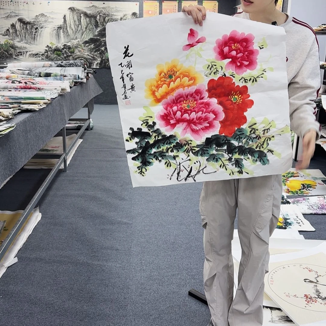 国画作品小姐姐放漏中