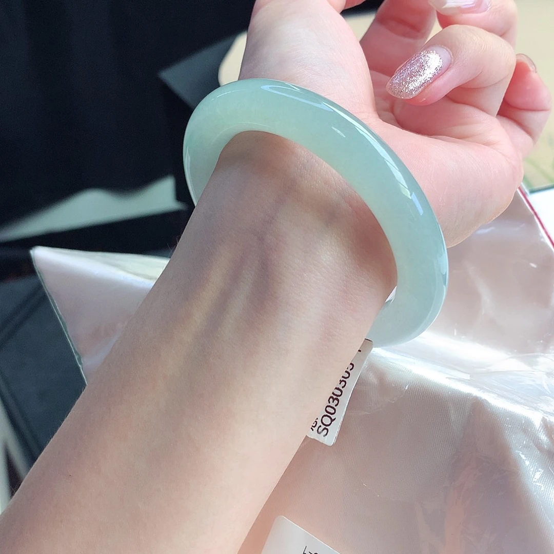 未镶嵌手镯翡翠天然A货翡翠55/56冰晴底小万战斗机