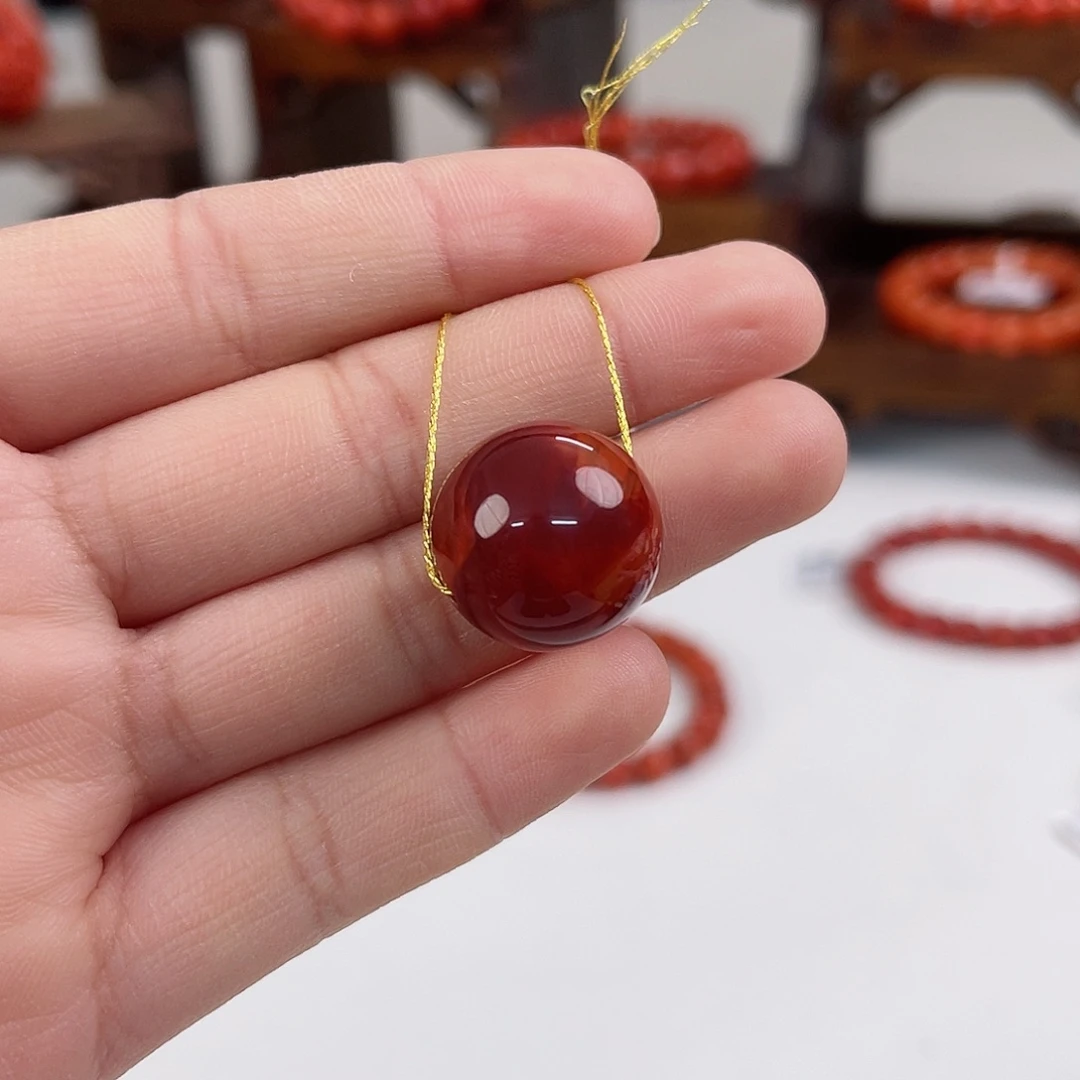 南红玛瑙瓦西单珠18mm未镶嵌