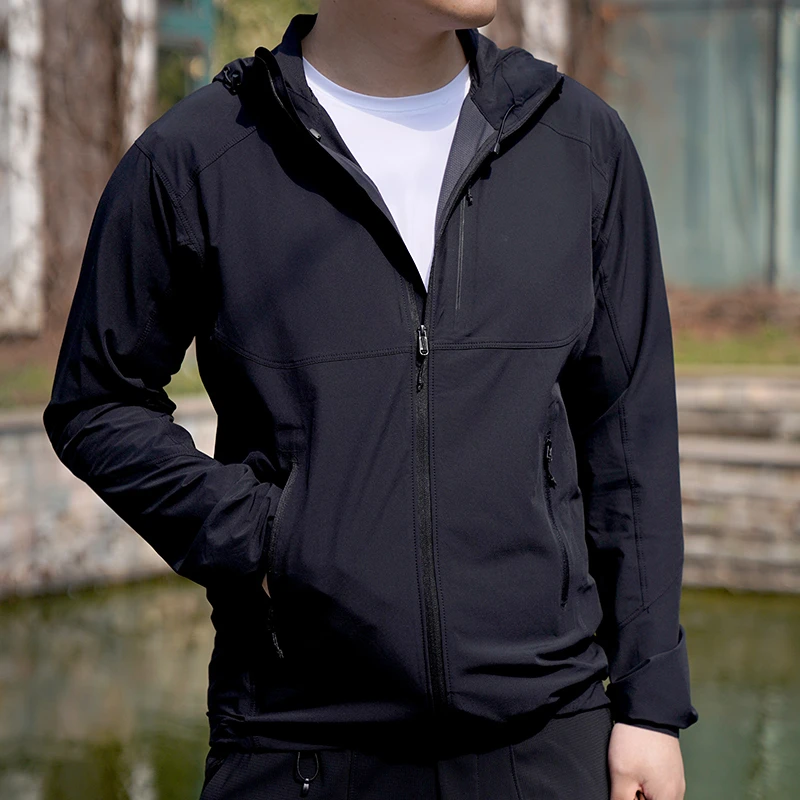 休闲商务通勤户外夹克透气速干防风秋季夏季连帽男士男装MT-037