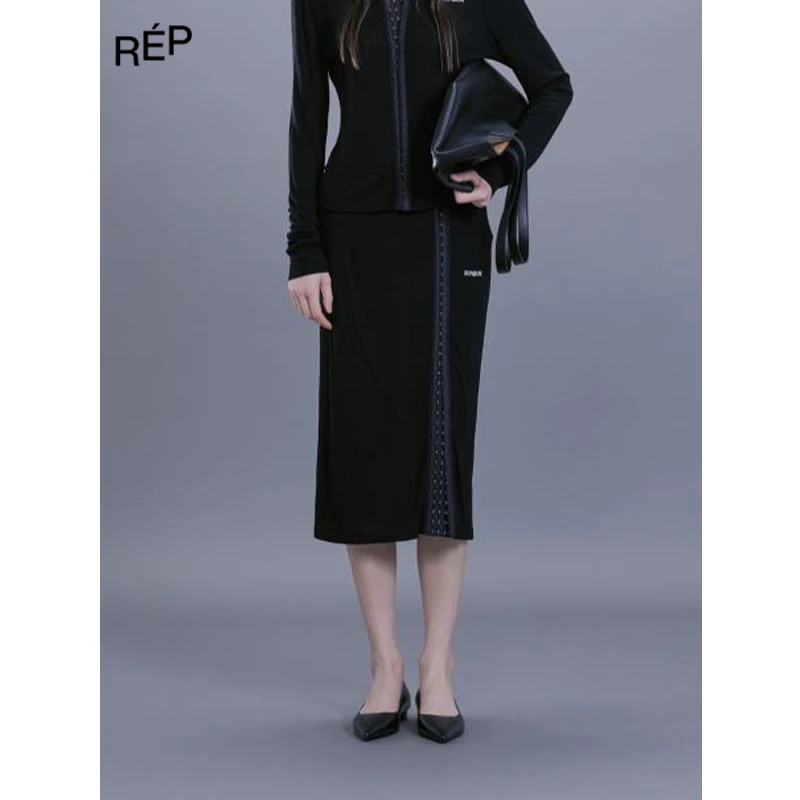 BONBOM设计师品牌黑色钩针长裙 25PS TheREPUBLIQUE女装买手店