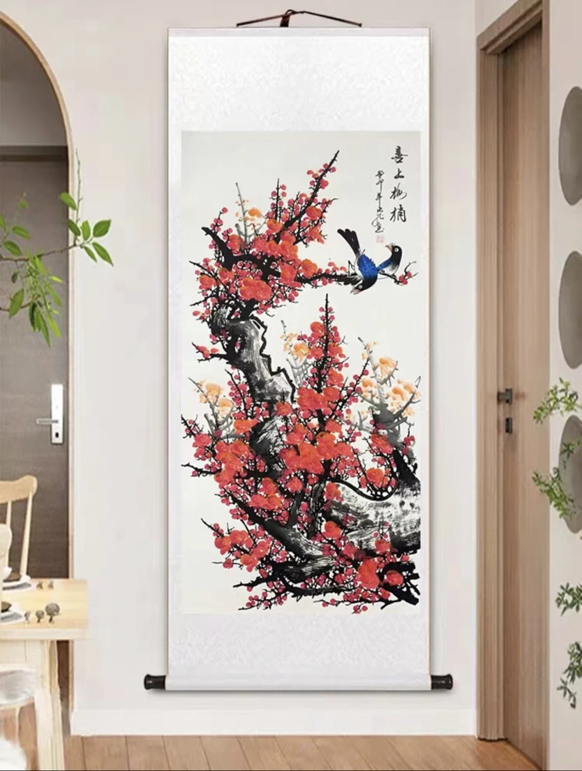 《喜上眉梢》竖幅装饰画