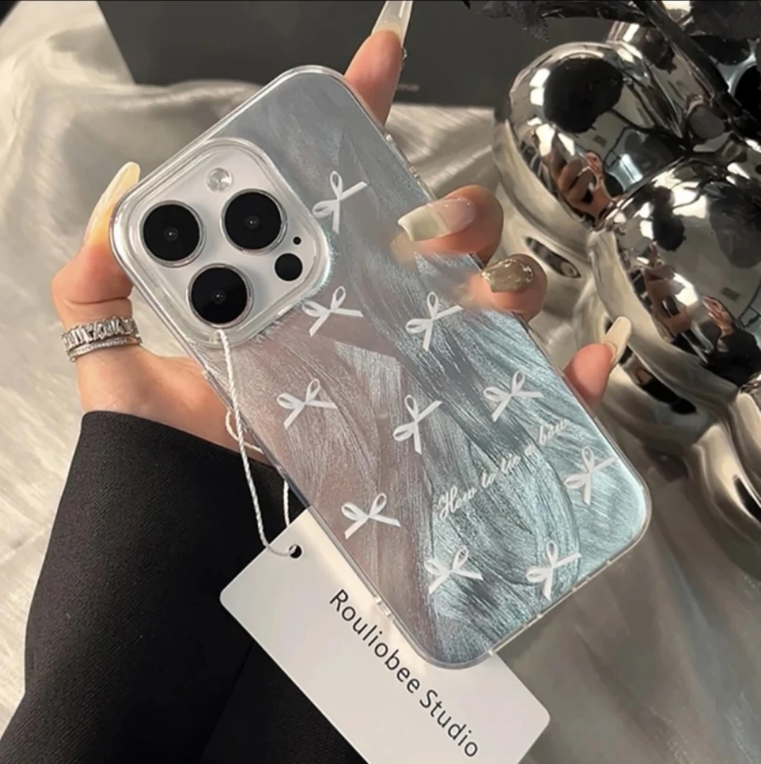 蝴蝶结适用苹果手机壳可爱iphone16/15/14promax华为vivo羽纱小米