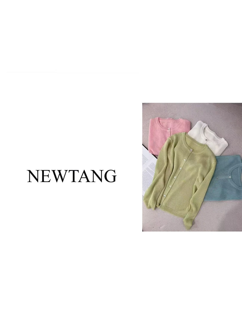 【空调衫】174 贝壳扣纯色圆领气质百搭长袖