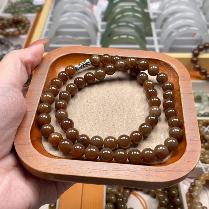 和田玉珠串8mm未镶嵌