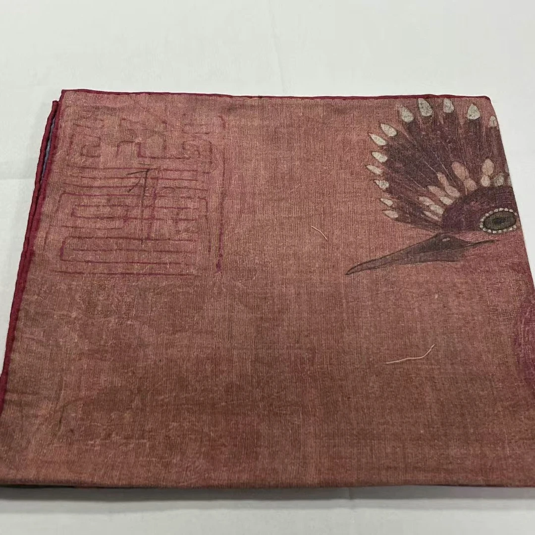 70丝绒方巾-枝头鸟语鸣 提花双面异色65cm丝巾