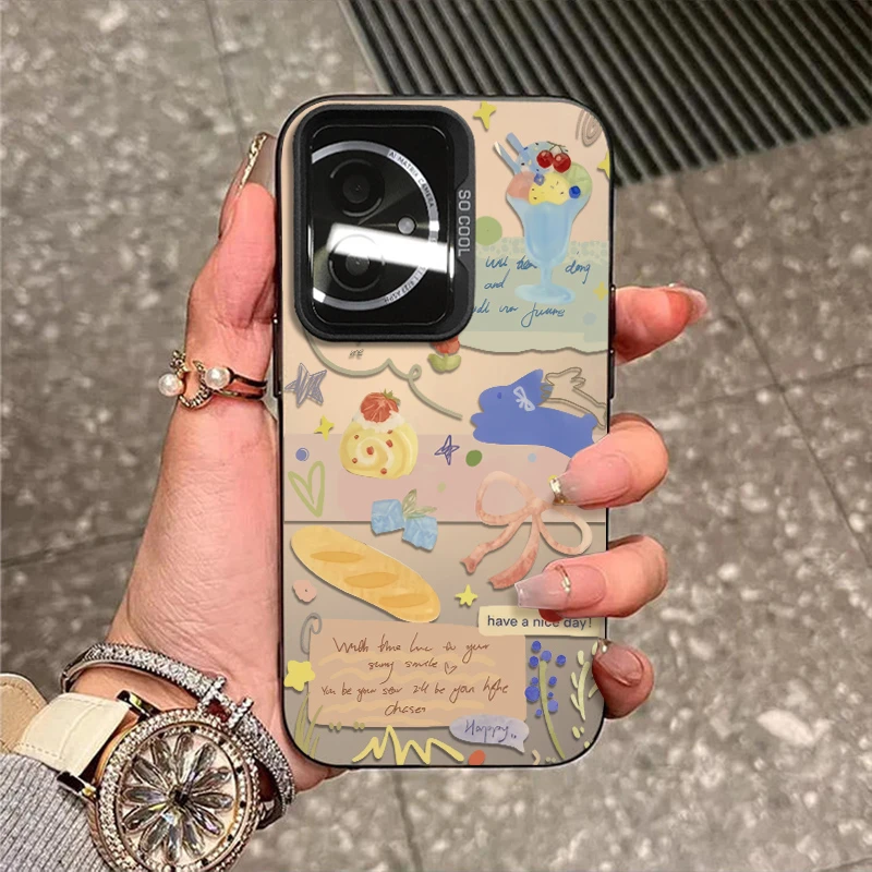 蝴蝶结兔适用荣耀400手机壳300新款防摔200磨砂100彩银外壳保护套