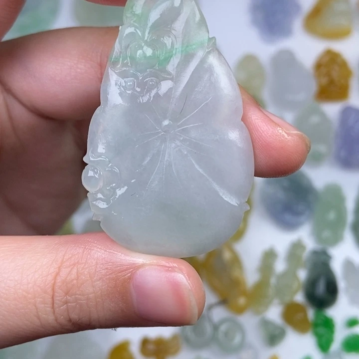 定制翡翠未镶嵌荷叶