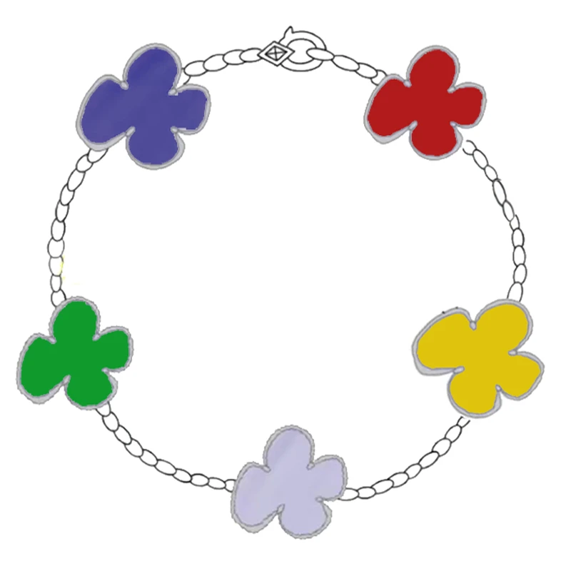 925银手链 五花手链 .原石原贝.CNC工艺 CASHIKA