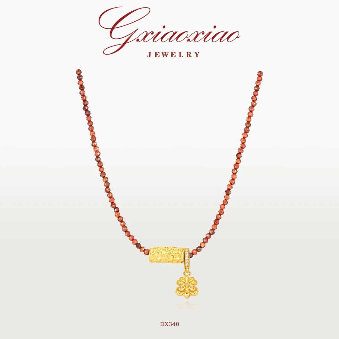 G XIAOXIAO镀K金项链 【鸢尾金梦】时尚气质高级感鸢尾花项链 DX340