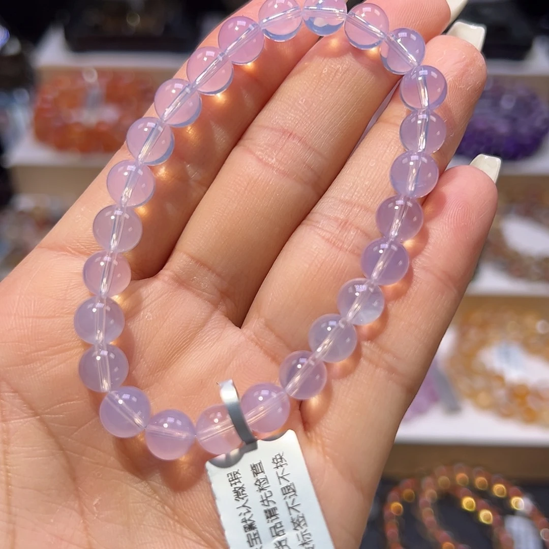 水晶手串未镶嵌典藏级净体紫玉晶8mm
