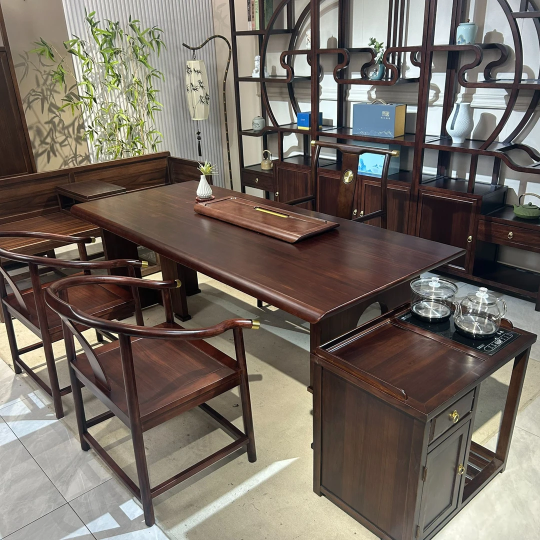 新中式全实木云书大板茶桌轻奢客厅禅意泡茶桌办公室茶台茶桌椅