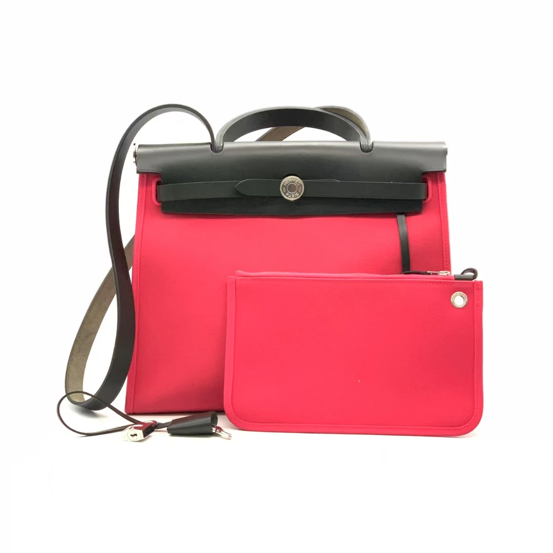 99新 Hermes/爱马仕 玫粉色herbag包/A刻