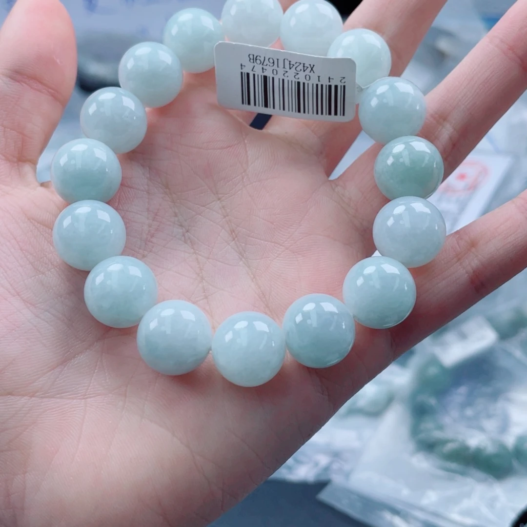 未镶嵌定制翡翠珠串13.4