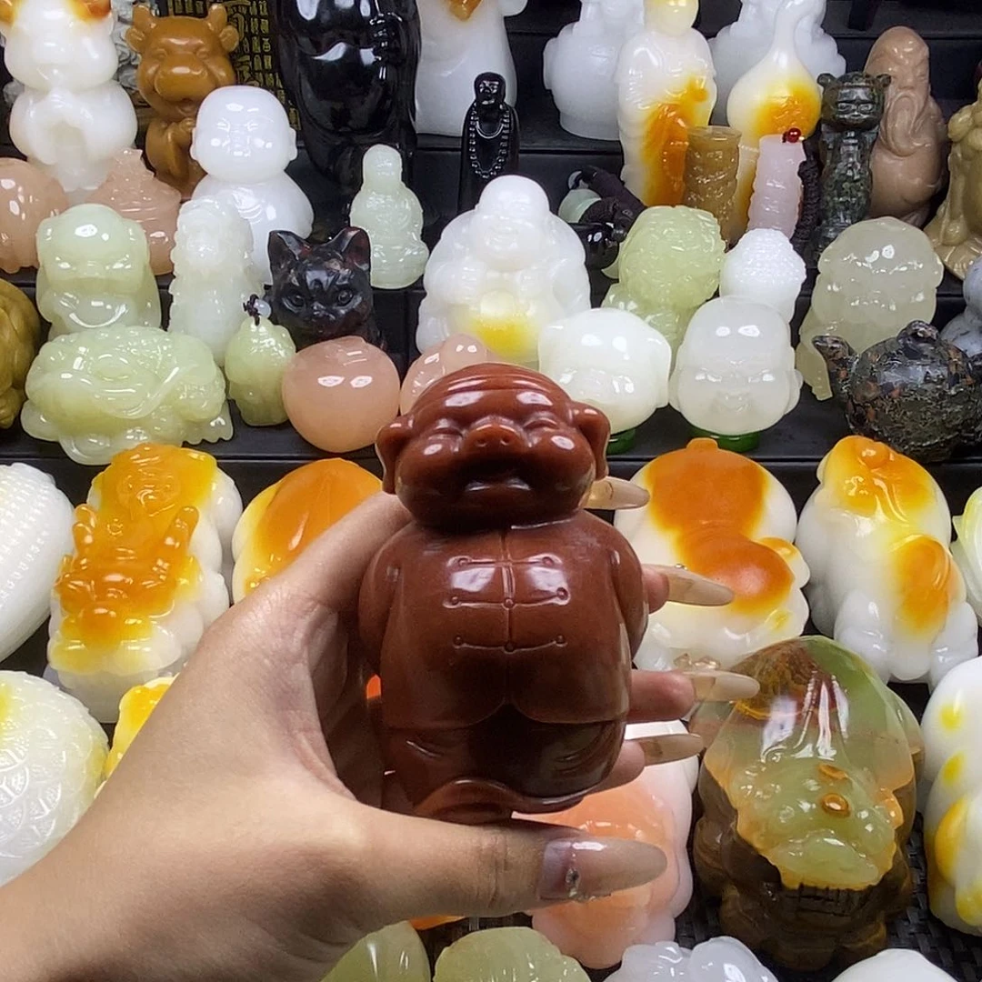 无花朵原石雕刻把件