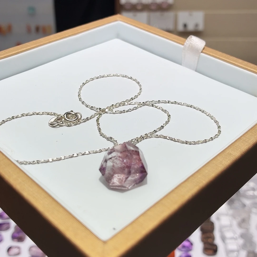 水晶吊坠(不含链)未镶嵌新！紫超七 随形 打孔定制不退换