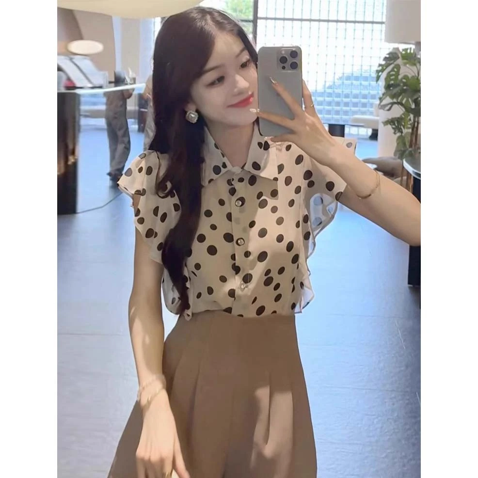 【浅浅专属】【两件套】【有里布】超火轻奢荷叶边上衣女+短裤套装D2985